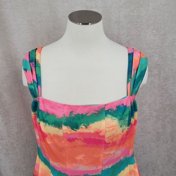 Vince Camuto Square Neck Cap Sleeve Fit and Flare Dress Women's Plus Size 24W - Picture 5 of 13